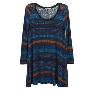 Lush Multicolor Stripe Long Sleeve Mini Dress S